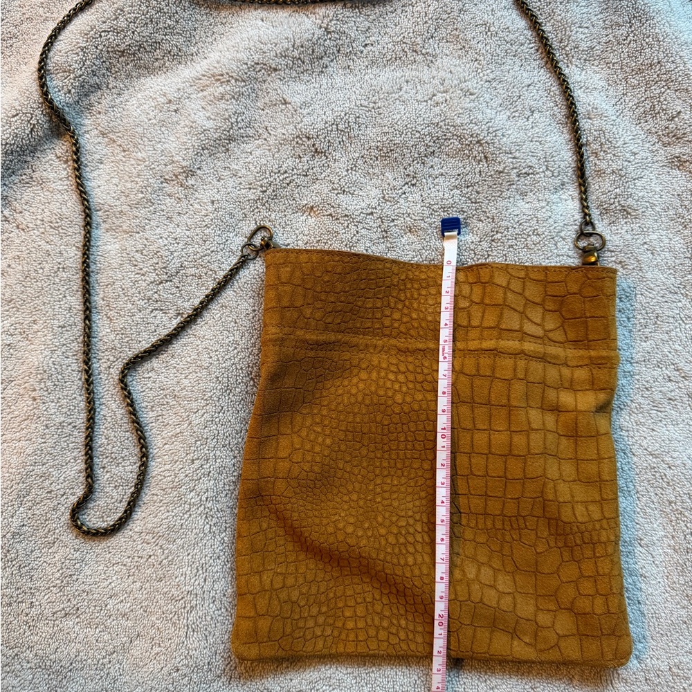 Free PeopleTan Crocodile-Embossed Shoulder Bag